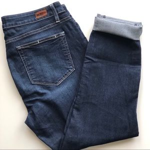 Paige Kylie Crop dark wash cuffed jeans
